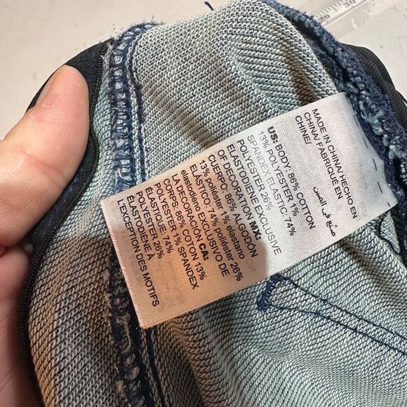 Soma Women's Mid-Rise Velvet Tuxedo Stripes Ankle Crop Jeans Blue Denim Size XL - Picture 8 of 10